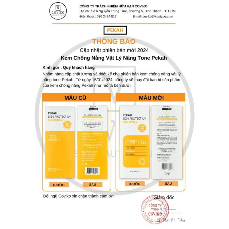 Kem chống nắng Pekah Skin Protect UV Sun Block