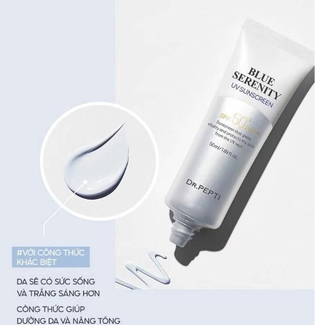 Kem chống nắng phổ rộng chống ánh sáng xanh Dr.Pepti+ SPF50+PA++++