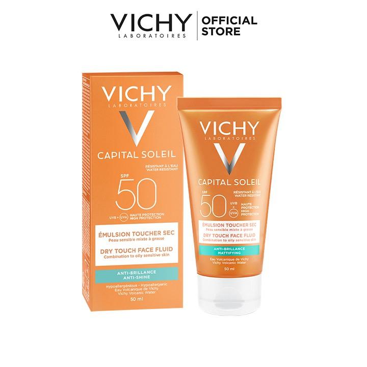 Kem chống nắng SPF 50 UVA+UVB Vichy Capital Soleil Dry Touch Face Fluid 50ml