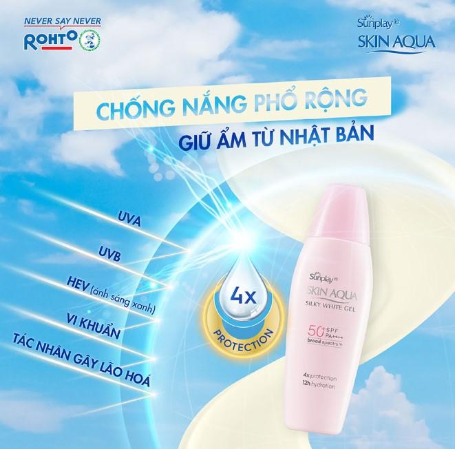 Kem chống nắng Sunplay Skin Aqua Silky White Gel SPF 50+ PA++++