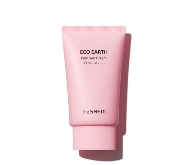 Kem Chống Nắng The SAEM Eco Earth Power Pink Sun Cream SPF50+ PA++++ 50g - Hồng