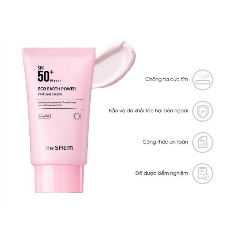 Kem chống nắng The Saem Eco Earth Power Pink Sun Cream SPF50+ PA++++