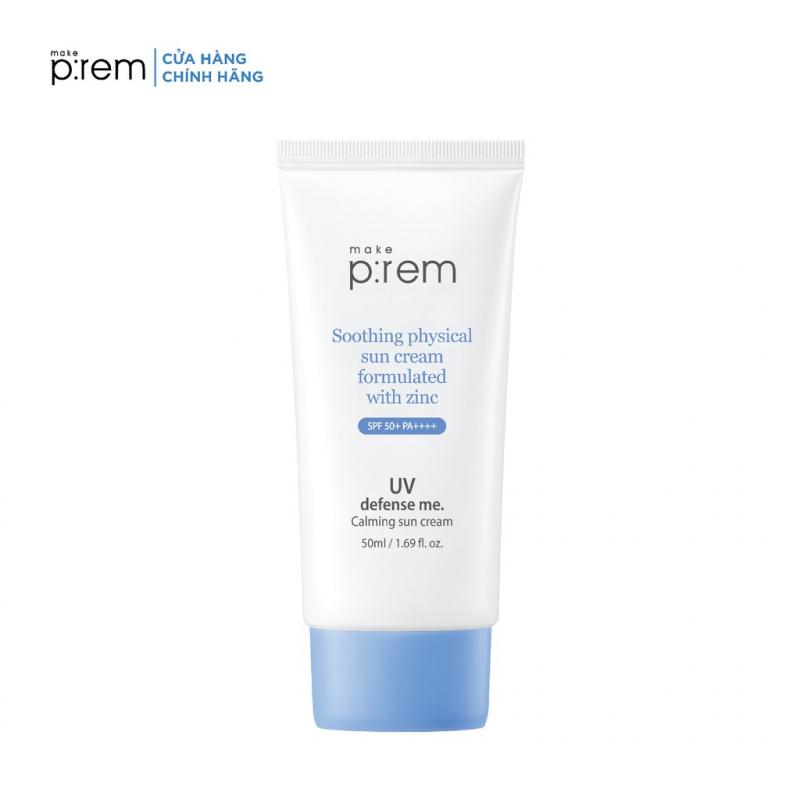 Kem chống nắng vật lý Make P:rem UV Defense Me. Calming Sun Cream SPF50+ PA++++