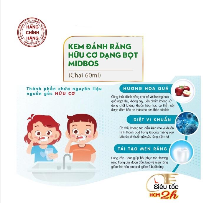 Kem đánh răng dạng bọt Midbos