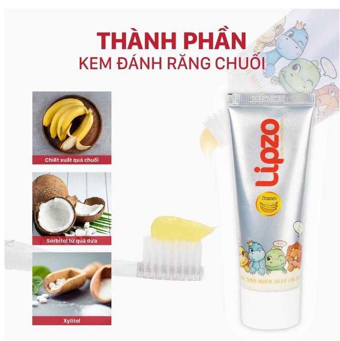 Kem đánh răng trẻ em Lipzo vị chuối