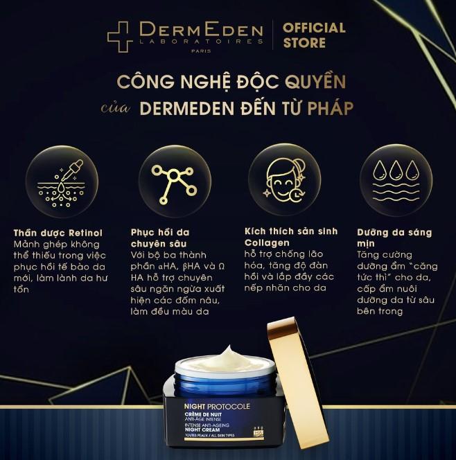 Kem dưỡng ẩm chống lão hóa da, giảm nám tàn nhang Dermeden Night Cream Retinol 1% + Niacinamide 5%