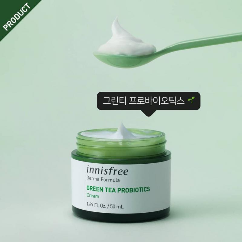 Kem dưỡng ẩm Innisfree Derma Green Tea Probiotics Cream 50Ml