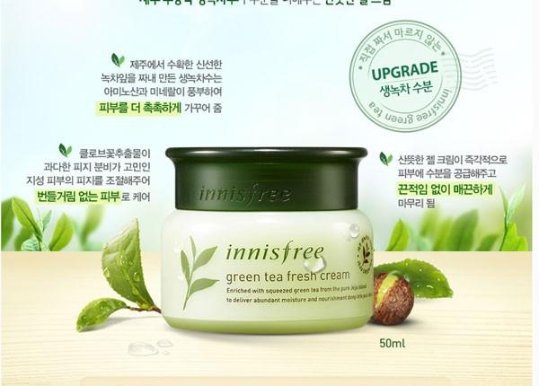 Kem dưỡng ẩm Innisfree Green tea Fresh Skin