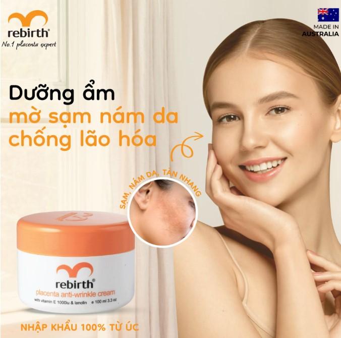 Kem dưỡng ẩm mờ nám, chống lão hoá nhau thai cừu Rebirth Placenta & Vitamin E