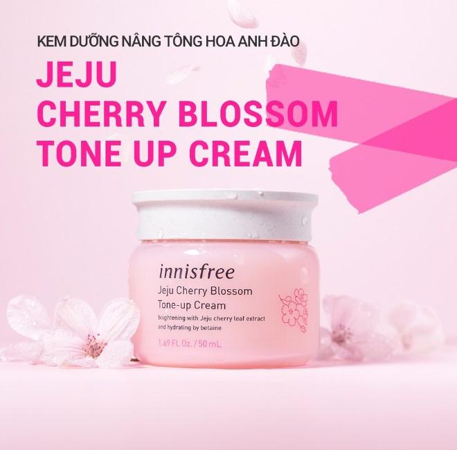 Kem dưỡng ẩm sáng da hoa anh đào đảo Jeju innisfree Cherry Blossom Tone Up Cream