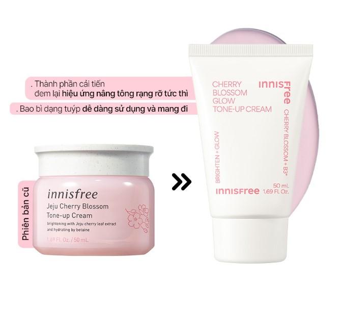 Kem dưỡng ẩm sáng da hoa anh đào đảo Jeju Innisfree Cherry Blossom Tone Up Cream