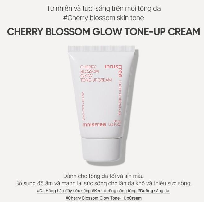 Kem dưỡng ẩm sáng da hoa anh đào đảo Jeju Innisfree Cherry Blossom Tone Up Cream