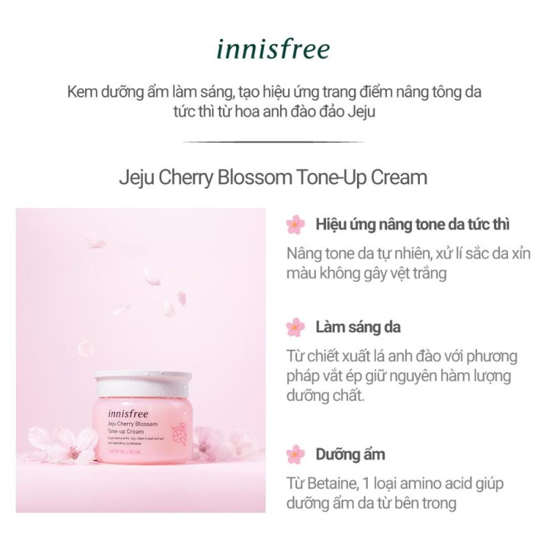 Kem dưỡng ẩm sáng da hoa anh đào đảo Jeju innisfree Cherry Blossom Tone Up Cream 50ml