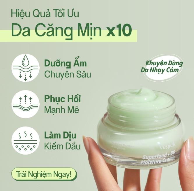 Kem dưỡng ẩm Vegick Superfood + B5 Moisture Cream