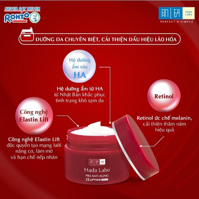 Kem dưỡng cải thiện lão hóa da Hada Labo Pro Anti Aging Cream