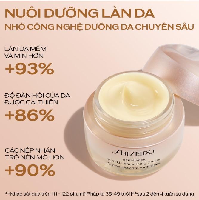 Kem dưỡng da chống lão hóa giàu ẩm Shiseido Benefiance Wrinkle Smoothing Cream