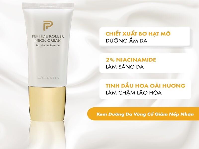 Kem dưỡng da giảm nếp nhăn vùng cổ - La Bonita Peptide Roller Neck Cream