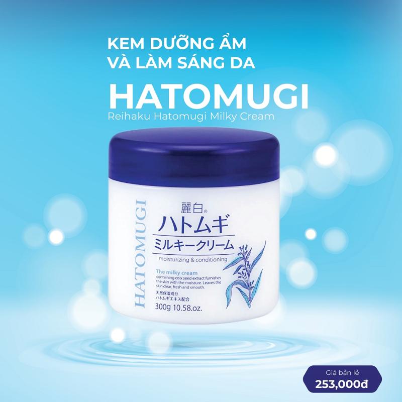 Kem dưỡng da Hatomugi Moisturizing Conditioning The Milky Cream 300g