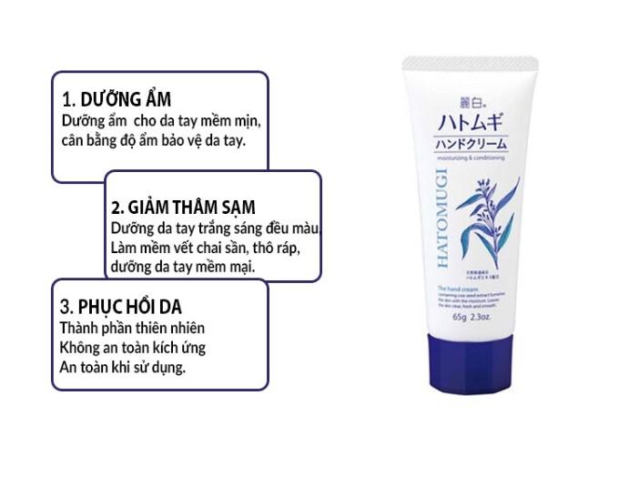 Kem dưỡng da tay mềm mịn Hatomugi Moisturizing & Conditioning The Hand Cream