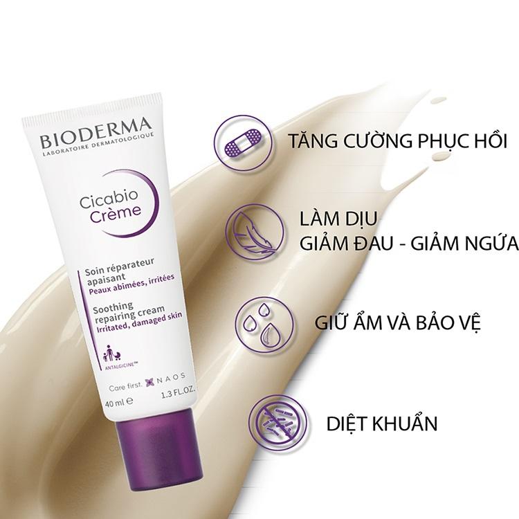 Kem dưỡng phục hồi da tổn thương Bioderma Cicabio Crème - 40ml