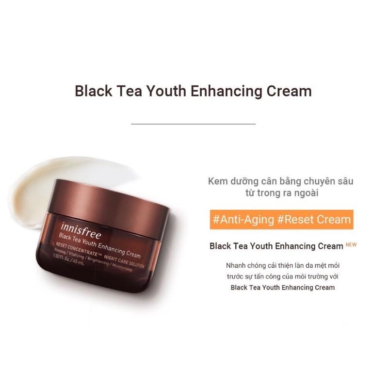 Kem dưỡng phục hồi da và chống lão hóa trà đen innisfree Black Tea Youth Enhancing Cream 45ml