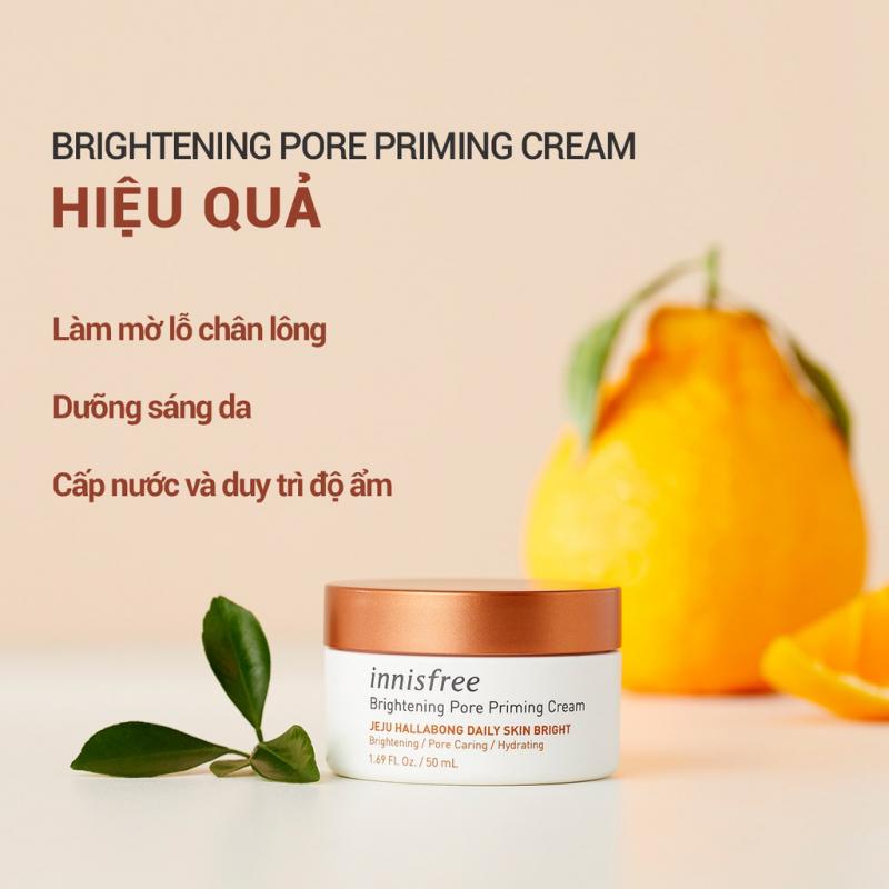 Kem dưỡng sáng da 3 trong 1 Innisfree Brightening Pore Priming Cream 50ml