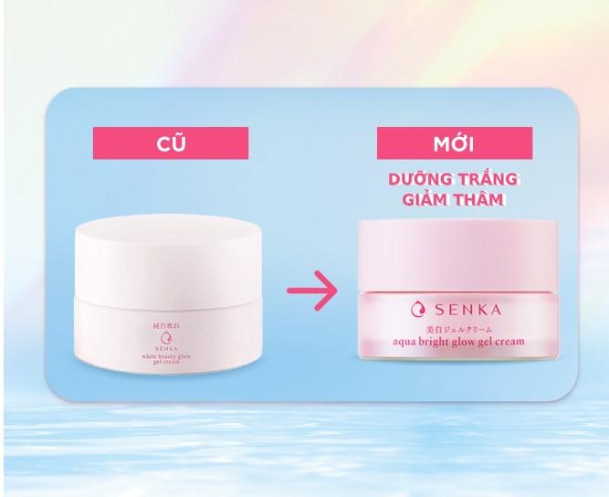 Kem dưỡng trắng Senka Aqua Bright Glow Gel Cream