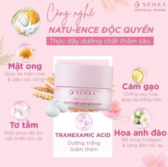 Kem dưỡng trắng da ban đêm Senka White Beauty Glow Gel Cream