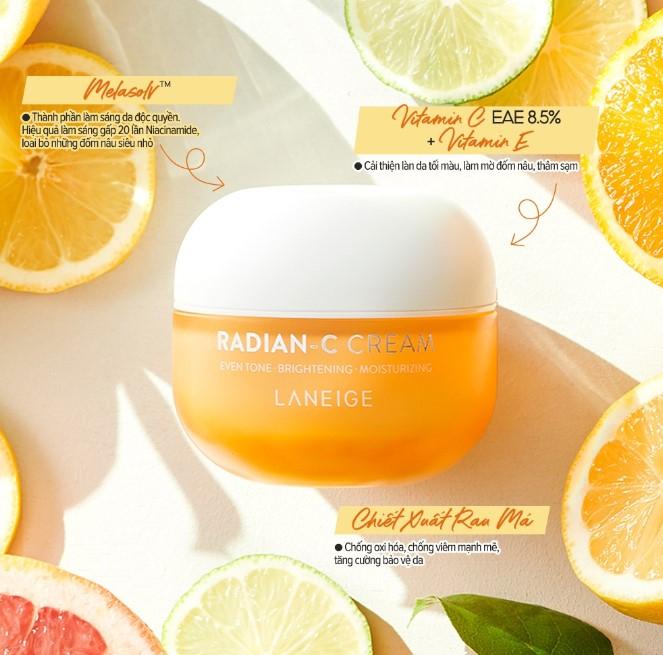 Kem dưỡng trắng da làm mờ đốm nâu Laneige Radian-C Cream