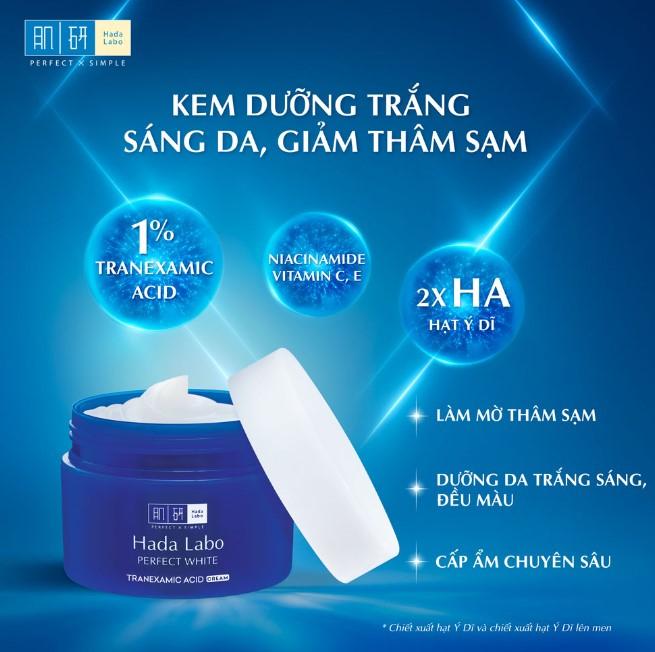 Kem dưỡng trắng da tối ưu Hada Labo Perfect White Cream