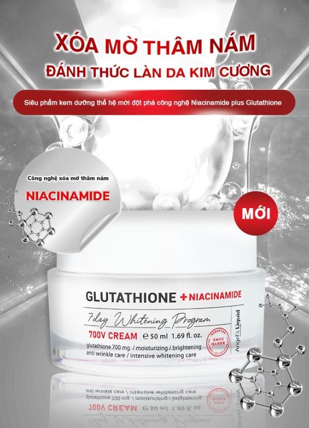 Kem dưỡng trắng mờ nám Angel’s Liquid Glutathione Plus Niacinamide 700 V Cream