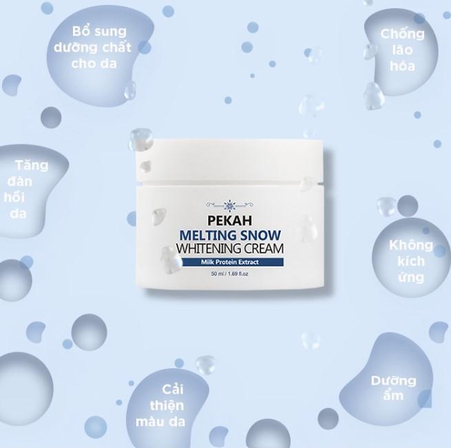 Kem dưỡng trắng nâng tone da Pekah Melting Snow Whitening Cream