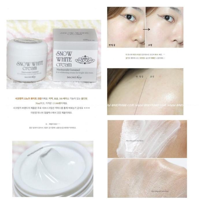 Kem dưỡng trắng, nâng tông da Secret Key Snow White Cream