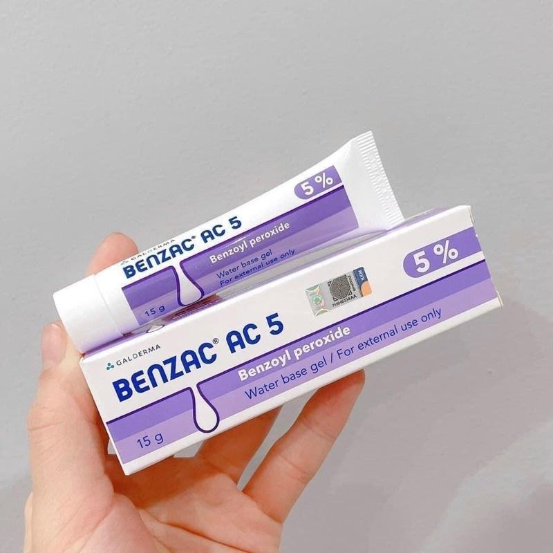 Kem giảm mụn Benzac AC 5% Benzoyl Peroxide