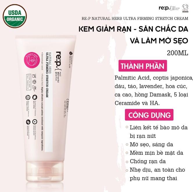 Kem giảm rạn, mờ sẹo RE:P Natural Herb Ultra Firming Stretch Cream