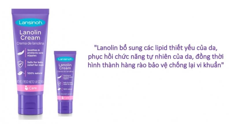 Kem hỗ trợ giảm đau bầu ti mẹ tốt nhất nước Mỹ Lanolin của Lansinoh