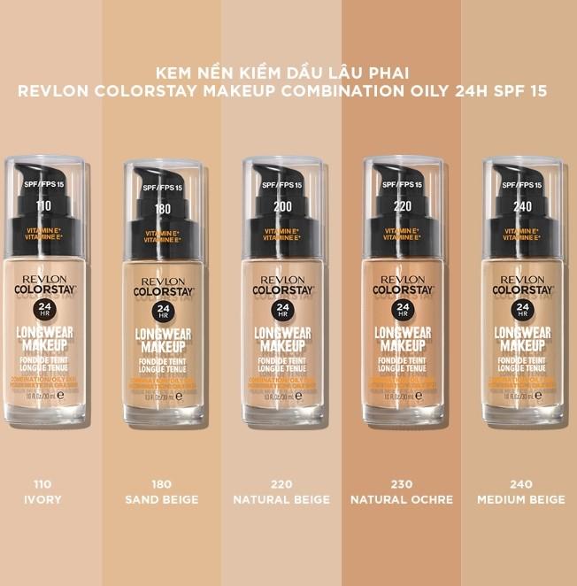 Kem nền kiềm dầu lâu phai Revlon Colorstay 24h SPF 15