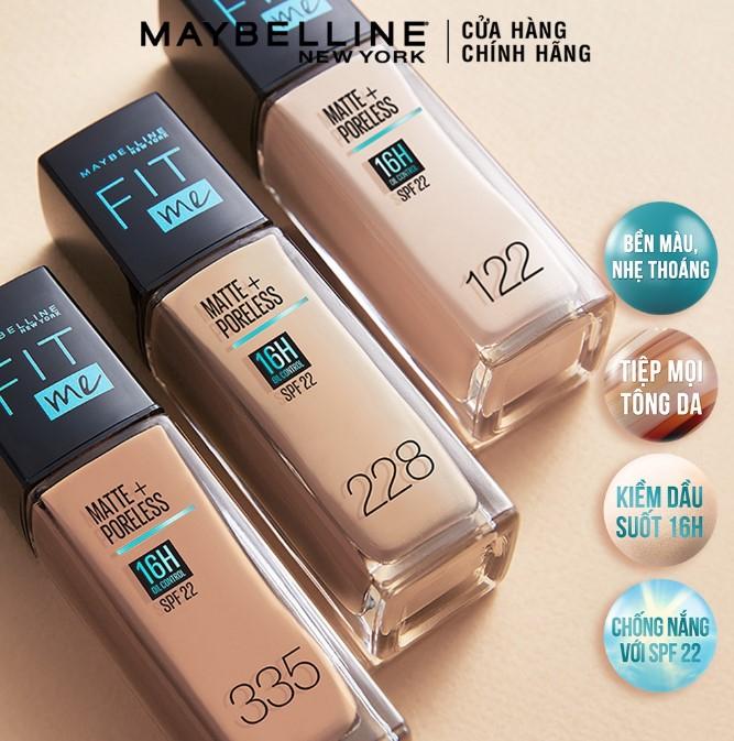 Kem nền mịn nhẹ kiềm dầu Fit Me Maybelline New York Matte Poreless Foundation