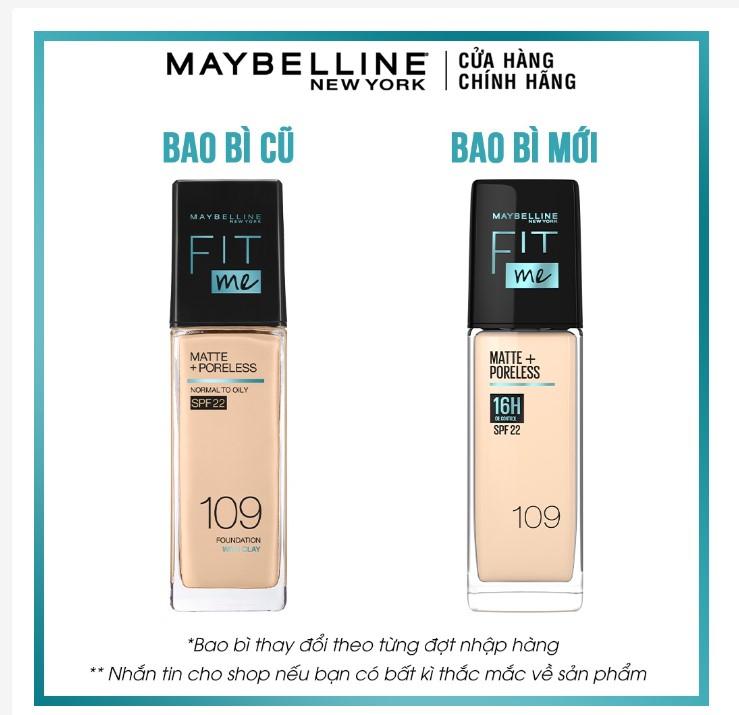 Kem nền mịn nhẹ kiềm dầu Fit Me Maybelline New York Matte Poreless Foundation