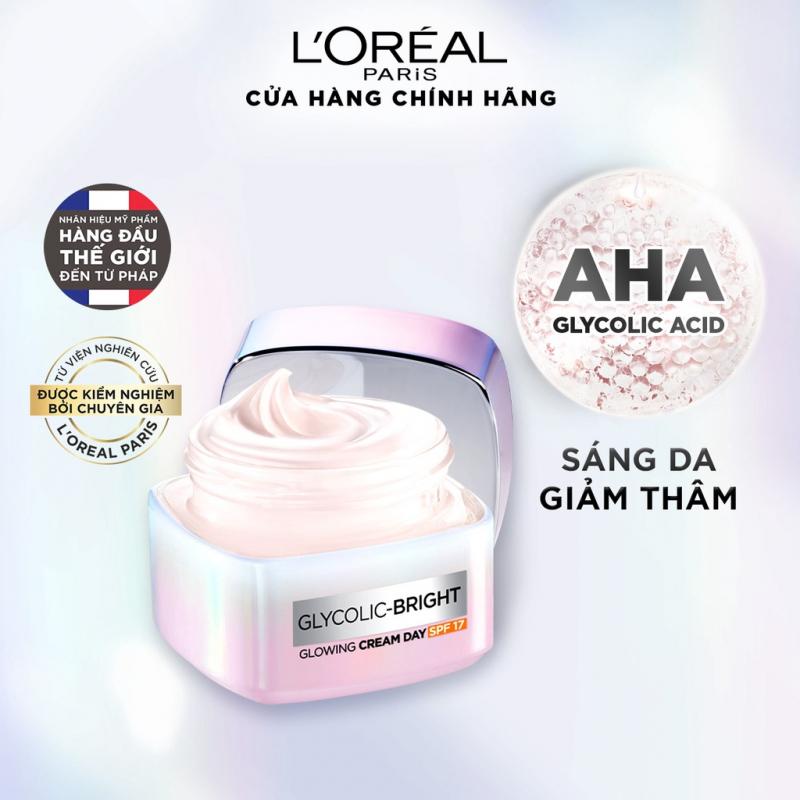 Kem ngày dưỡng sáng mờ thâm nám L'Oreal Paris Glycolic (AHA) Bright SPF 17 50ml