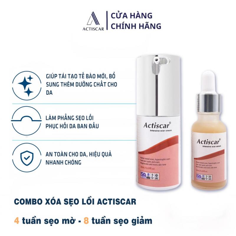 Kem sẹo lồi và serum mờ sẹo lồi to, sẹo phì đại Actiscar