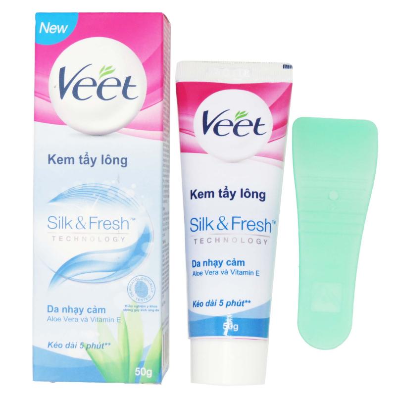 Kem tẩy lông cho da nhạy cảm Veet Silk Fresh