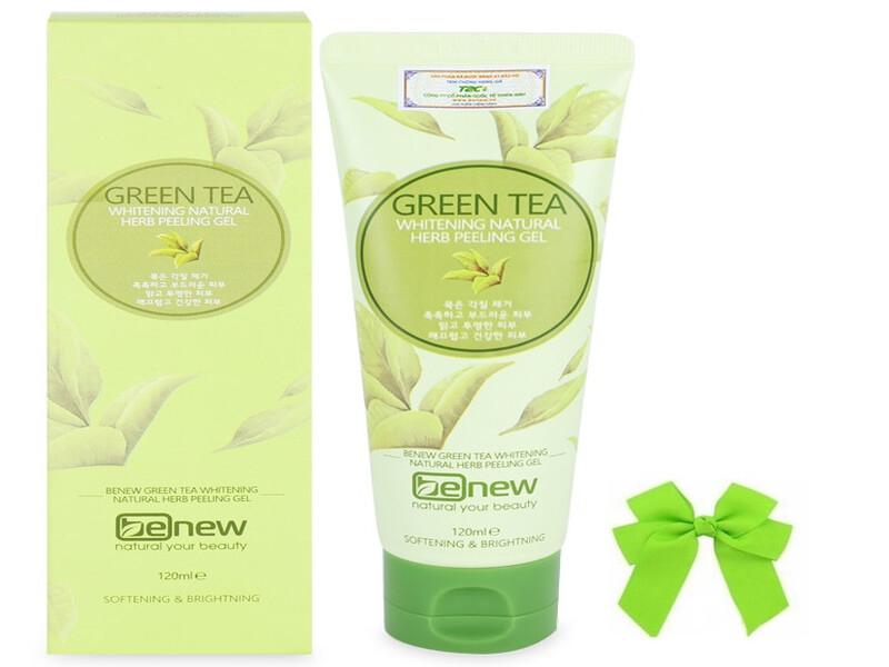 Kem tẩy tế bào da chết trà xanh sạch mụn trắng da Benew Green Tea Peeling Gel