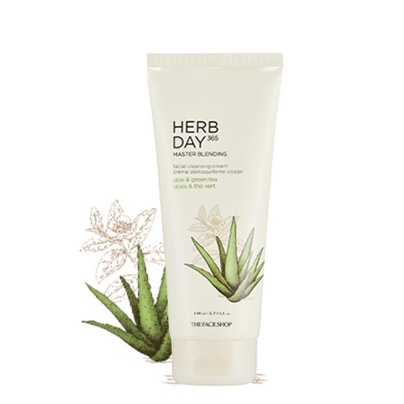 Kem Tẩy Trang HERB DAY 365 MASTER BLENDING FACIAL CLEANSING CREAM ALOE & GREEN TEA 170ml