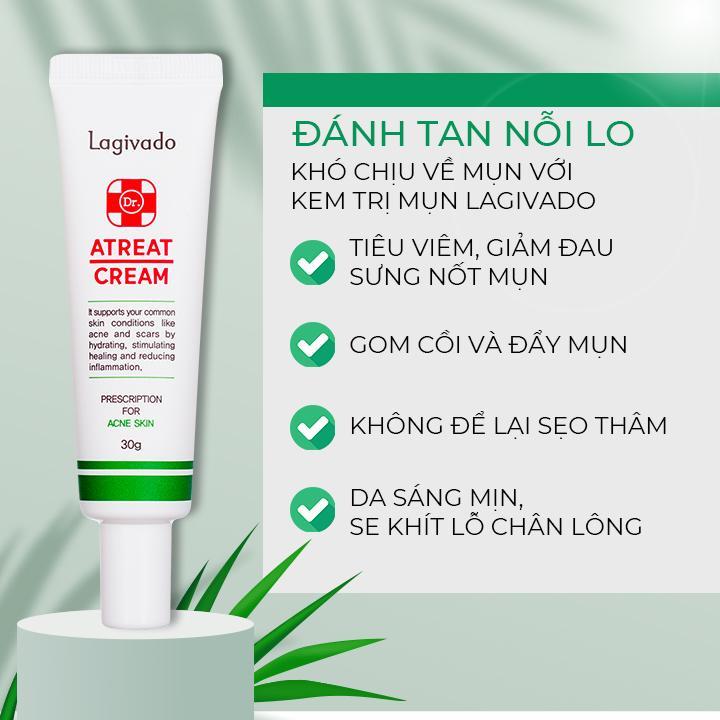 Kem trị mụn, ngăn ngừa thâm sẹo và mụn tái phát Hàn Quốc Lagivado Dr. Atreat Cream 30 ml