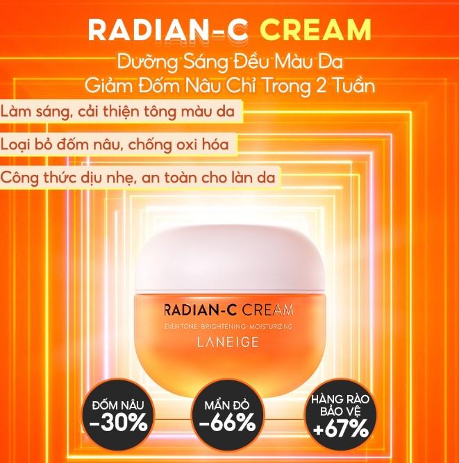 Kem dưỡng trắng làm mờ đốm nâu Laneige Radian-C Cream