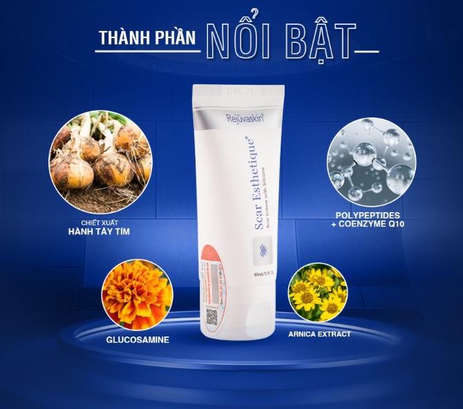 Thành phần chính có trong kem trị sẹo Scar Esthetique Rejuvaskin