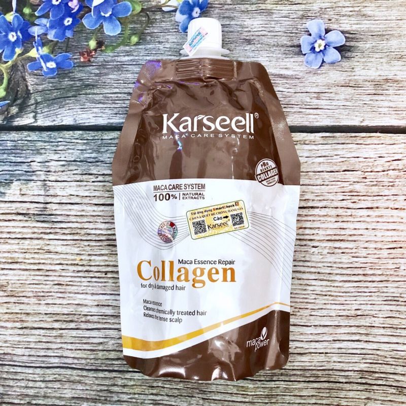 Kem ủ tóc phục hồi siêu mượt  Collagen Karseell Maca