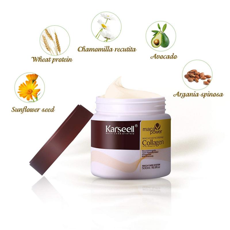 Kem ủ tóc phục hồi siêu mượt  Collagen Karseell Maca