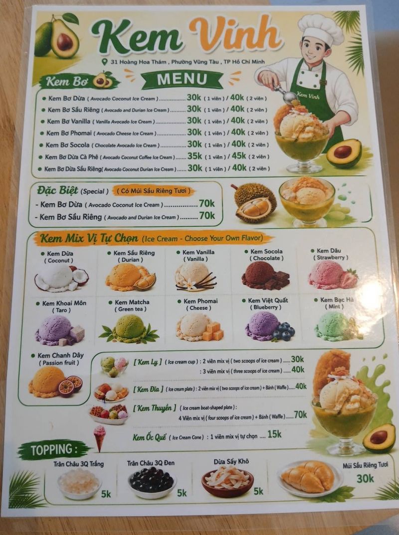 Kem Vinh Vũng Tàu - Kem Bơ Dừa